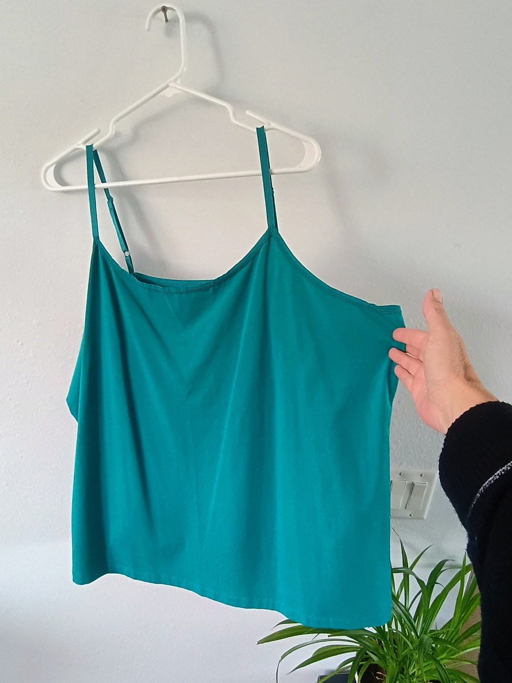 NWT Lane Bryant Pretty & Perfect Cotton Stretch Teal Cami Tank 26/28 Plus